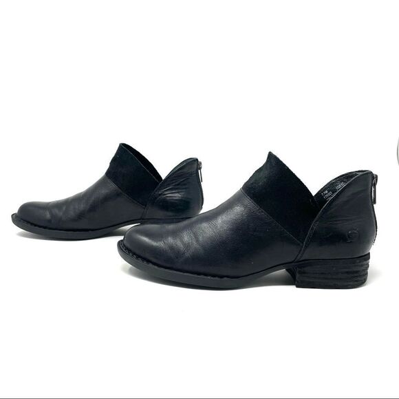 BORN kerri black distressed leather ankle boots size 7.5 - Picture 5 of 10